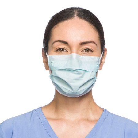 Mask Face Procedure Earloop Blue Pleated  NonSterile Not Rated (50/BX 10BX/CS) by O&M Halyard  ID 47080